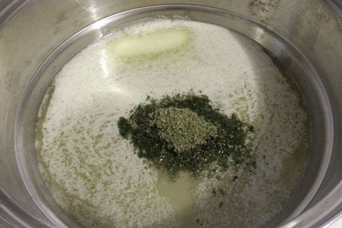 making cannabutter step-2 add weed